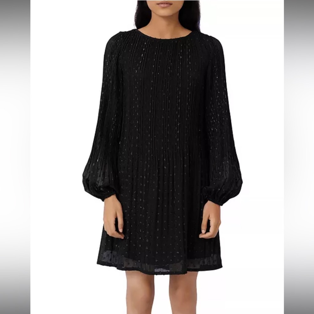 🔥🔥🔥NEW Maje Rockido Lurex Pleated Black Shift Dress